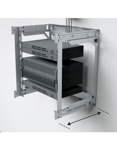 Armadio Rack 19'' a Muro 12U da Assemblare Profondit&agrave 400-600 mm Nero