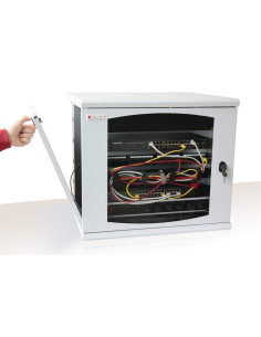 Armadio Rack 19'' a muro 16 unit&agrave sezione unica prof. 500mm Grigio 2
