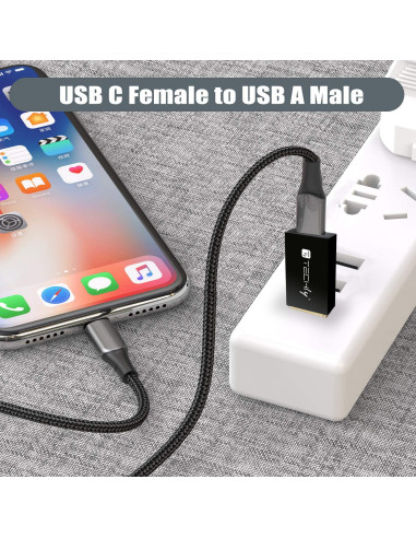 Adattatore Convertitore USB 3.2 USB A Maschio a USB-C&trade Femmina Nero