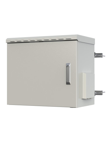 Armadio Rack 19'' Fissaggio a Palo 12U IP66 Porta Cieca Prof. 400 mm Grigio
