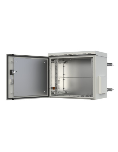 Armadio Rack 19'' Fissaggio a Palo 12U IP66 Porta Cieca Prof. 400 mm Grigio