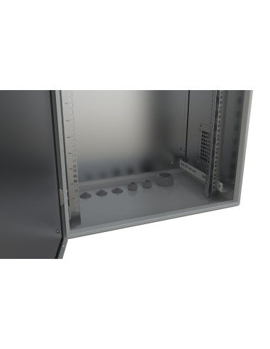 Armadio Rack 19'' Fissaggio a Palo 12U IP66 Porta Cieca Prof. 400 mm Grigio