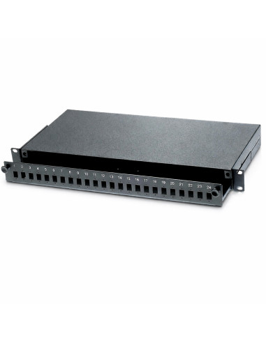 Cassetto Rack 19'' Fibra Ottica 24 porte LC Duplex/SC Simplex Nero