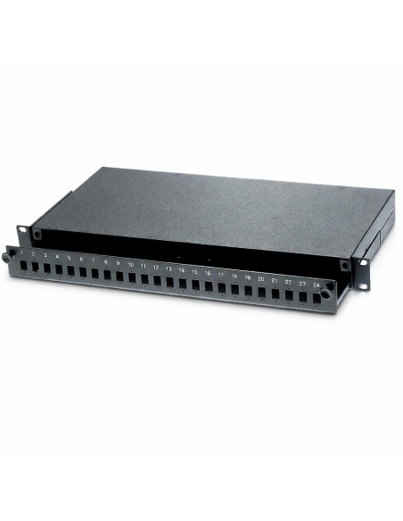 Cassetto Rack 19'' Fibra Ottica 24 porte LC Duplex/SC Simplex Nero