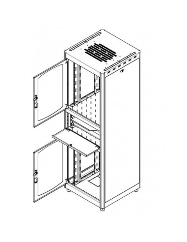 Armadio Rack 19'' 600x800 38U con Ripiano Tastiera Grigio