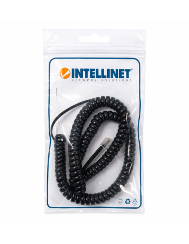 Cavo telefonico spiralato per cornetta 4mt RJ10 4P4C Nero