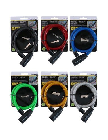 Dunlop - Keyed spiral bicycle lock 65...