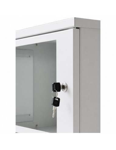 Armadio Rack 19'' a muro 6 unit&agrave prof. 320 Grigio Assemblato