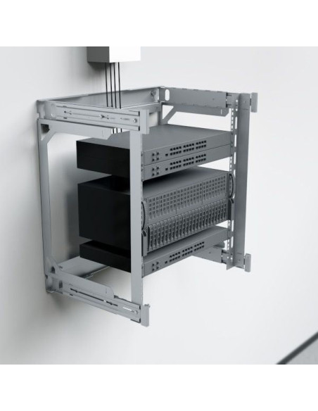 Armadio Rack 19'' a Muro 9U da Assemblare Profondit&agrave 400-600 mm Grigio
