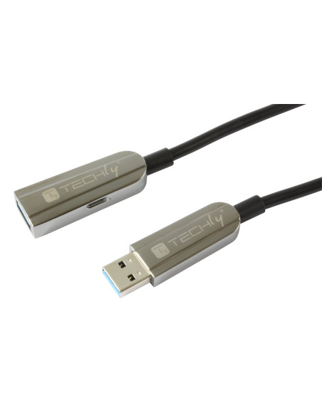 Cavo Ottico Attivo USB 3.2 SuperSpeed Active Optical Cable USB A M/F 30m Nero