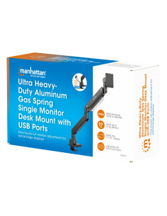 Supporto da Tavolo per Monitor Singolo 17-57'' con Molla a Gas in Alluminio Ultra Resistente con Porte USB 2