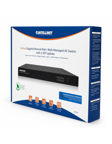 Switch AV Gigabit Ethernet PoE+ a 16 porte 2 SFP