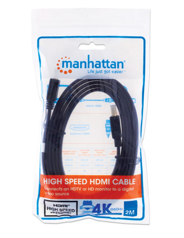 Cavo HDMI High Speed With Ethernet Piatto 2m nero