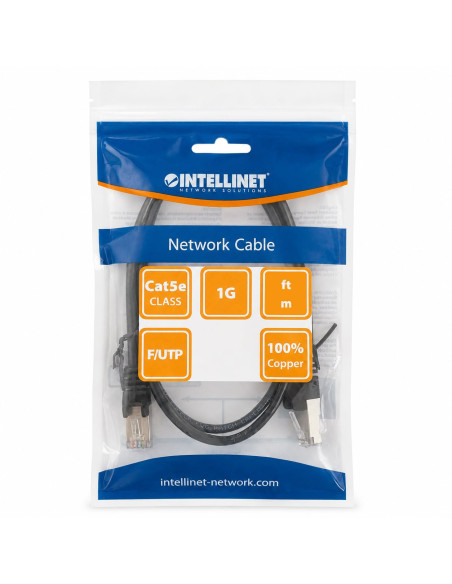 Cavo di rete Patch in Rame Schermato Cat. 5e Nero F/UTP 1 m