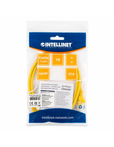 Cavo di rete Patch CCA Cat. 5e Giallo UTP 1 mt