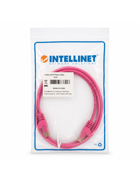 Cavo di rete Patch CCA Cat. 5e Rosa UTP 1 mt