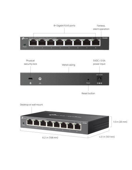 Switch 8 Porte Gigabit Easy Managed