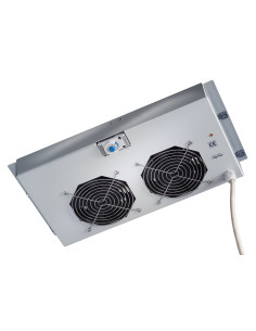 Gruppo di Ventilazione a Soffitto per Rack 19'' 2 Ventole Grigio