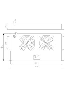 Gruppo di Ventilazione a Soffitto per Rack 19'' 2 Ventole Grigio 2