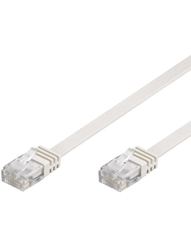 Cavo di Rete Patch Piatto in Rame Cat.6 UTP 3 metri Bianco