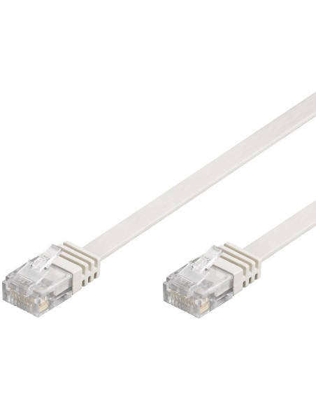 Cavo di Rete Patch Piatto in Rame Cat.6 UTP 3 metri Bianco