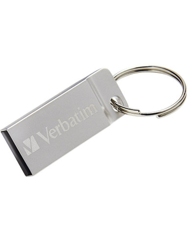 Mini Memoria USB Verbatim con Portachiavi 16GB Silver