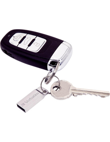 Mini Memoria USB Verbatim con Portachiavi 16GB Silver