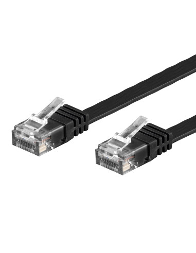 Cavo di Rete Patch Piatto in Rame Cat.6 Nero UTP 3 metri