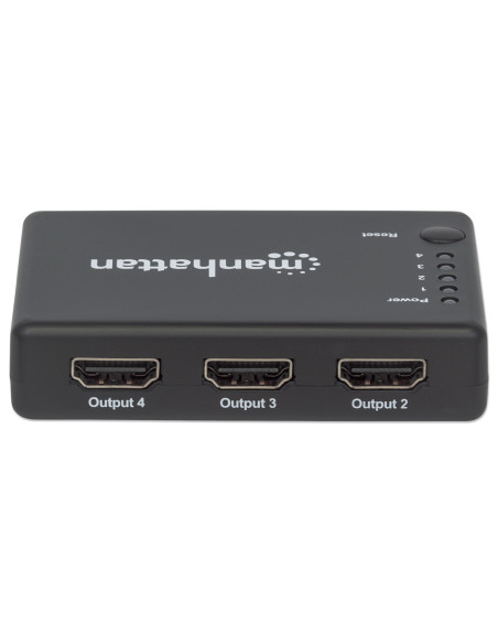 Splitter HDMI 4K UHD 3D con LED 4 vie