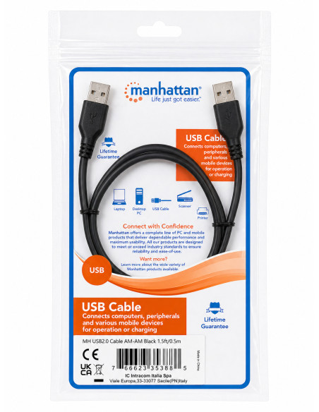 Cavo USB 2.0 A maschio/A maschio 0