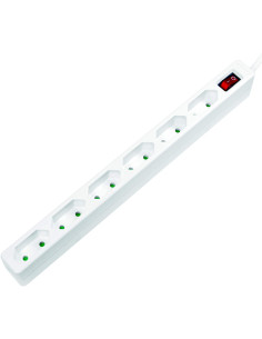 Multipresa 6 Posti Design Salvaspazio Bianco