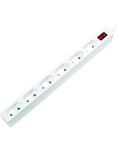Multipresa 6 Posti Design Salvaspazio Bianco