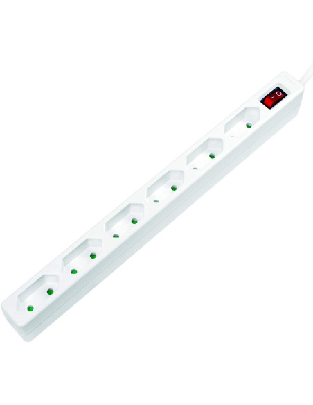 Multipresa 6 Posti Design Salvaspazio Bianco