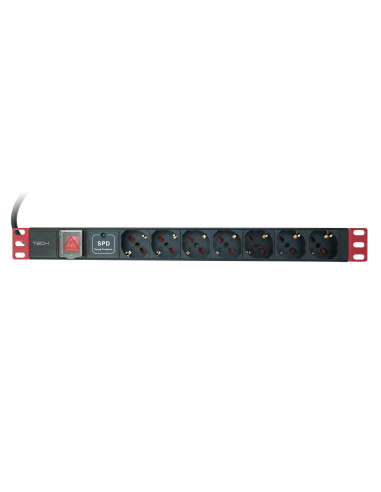Multipresa da Rack 19'' 7 Posti con limitatore da sovratensioni