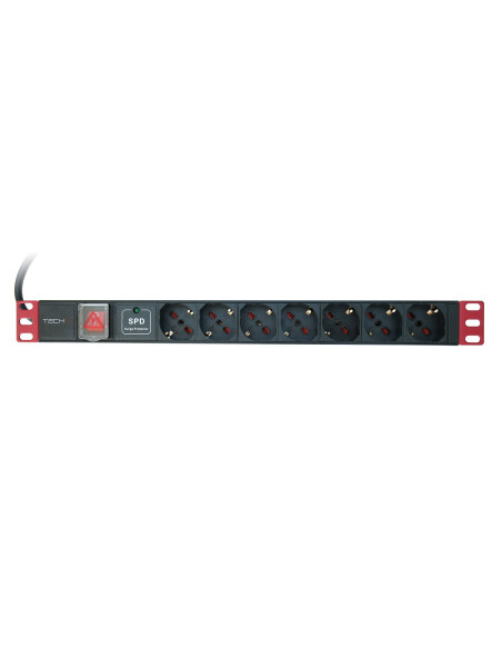 Multipresa da Rack 19'' 7 Posti con limitatore da sovratensioni