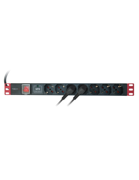 Multipresa da Rack 19'' 7 Posti con limitatore da sovratensioni