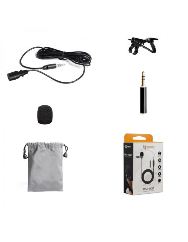 Microfono Lavalier Condensatore Omnidirezionale 3.5mm Adattatore PC