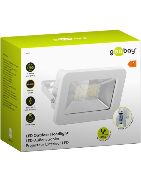 Faretto LED da Esterno IP65 20W Bianco