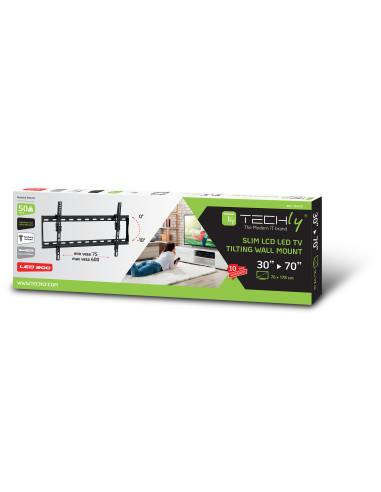 Staffa a Muro Inclinabile TV LED LCD 30-70'' Nero