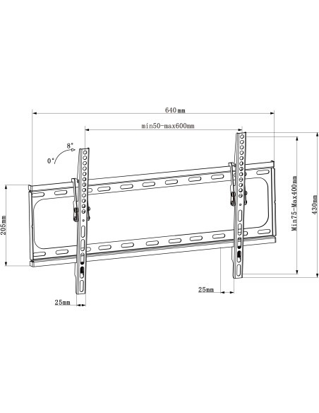 Staffa a Muro Inclinabile TV LED LCD 30-70'' Nero