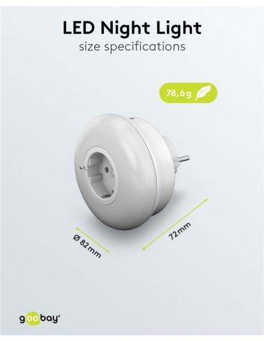 Luce Notturna a 3 LED Plug-In con Sensore Crepuscolare Bianco Freddo
