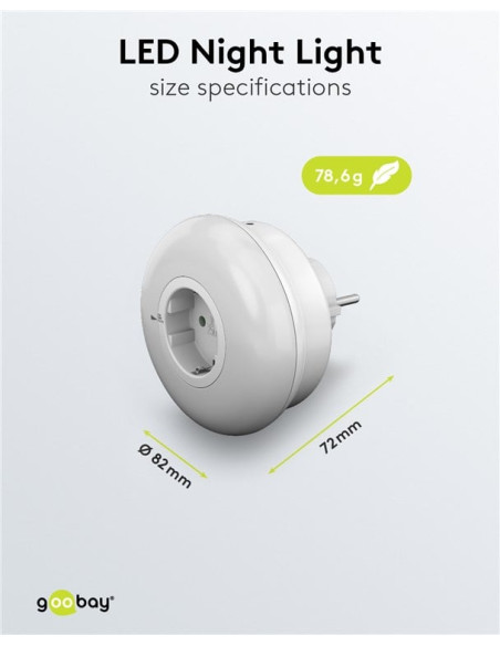 Luce Notturna a 3 LED Plug-In con Sensore Crepuscolare Bianco Freddo