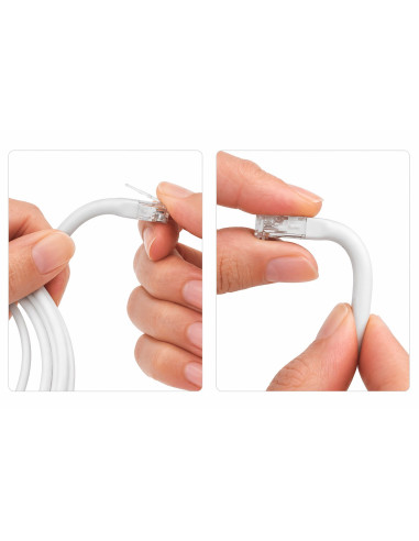 Cavo Slim Patch di Rete Pieghevole in Rame Cat.6A U/UTP 5m Bianco