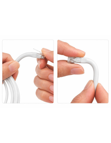 Cavo Slim Patch di Rete Pieghevole in Rame Cat.6A U/UTP 5m Bianco