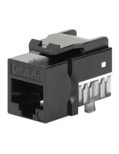 Frutto Keystone Slim Cat.6 per Cavo Rigido con Supporto Punch-Down 25 pz Nero