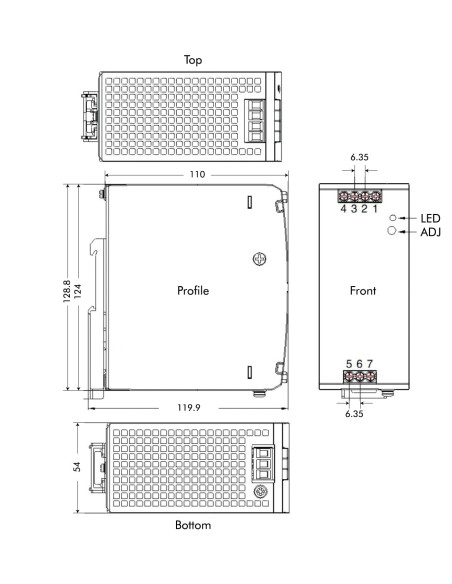 Alimentatore su Guida DIN 48V 5A 240W