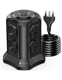 Multipresa da Tavolo a Torretta Salvaspazio 8 Posti Italiana Bipasso / Schuko 2 USB-A e 2 USB-C&trade