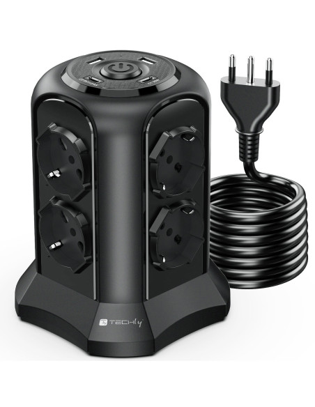 Multipresa da Tavolo a Torretta Salvaspazio 8 Posti Italiana Bipasso / Schuko 2 USB-A e 2 USB-C&trade