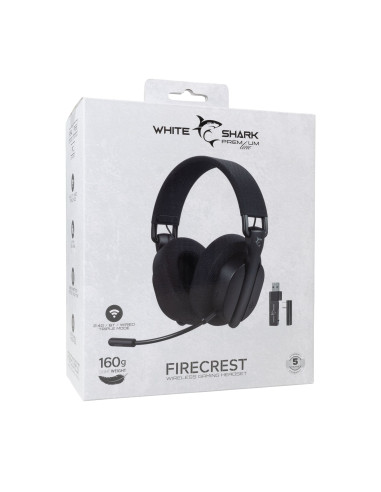 Cuffia Gaming Wireless BT con Microfono Nero FIRECREST