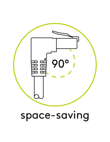 Cavo di rete Patch Connettore Angolato 90&deg CCA Cat.6A UTP 2m Bianco